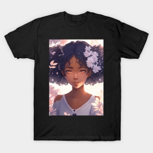 Beautiful anime black girl - Best Blm Gift For black girl T-Shirt